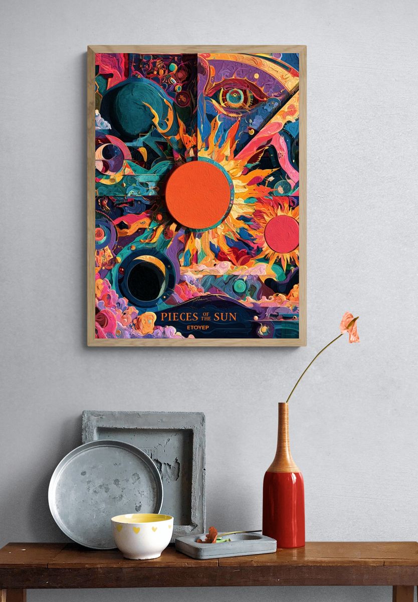Pieces of the Sun Abstract Poster. — room view 3