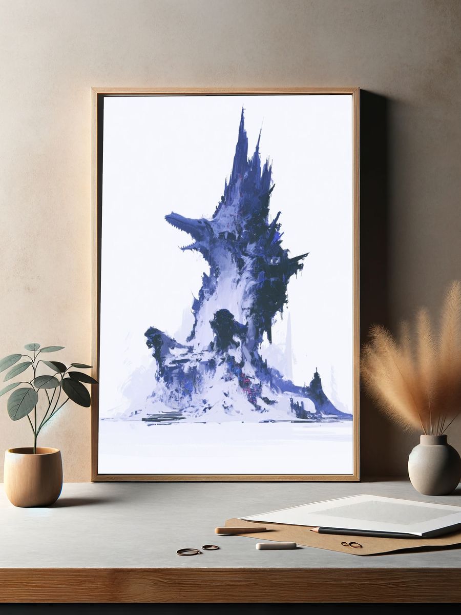 Icy Spire Abstract Print. — room view 2