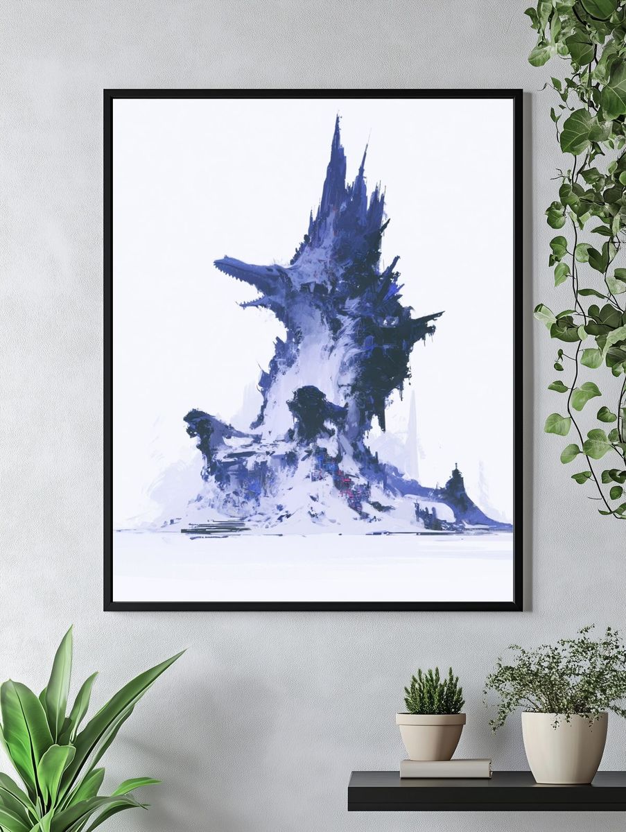Icy Spire Abstract Print. — room view 4