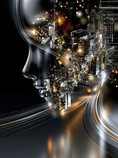 Futuristic Cityscape Abstract Print.