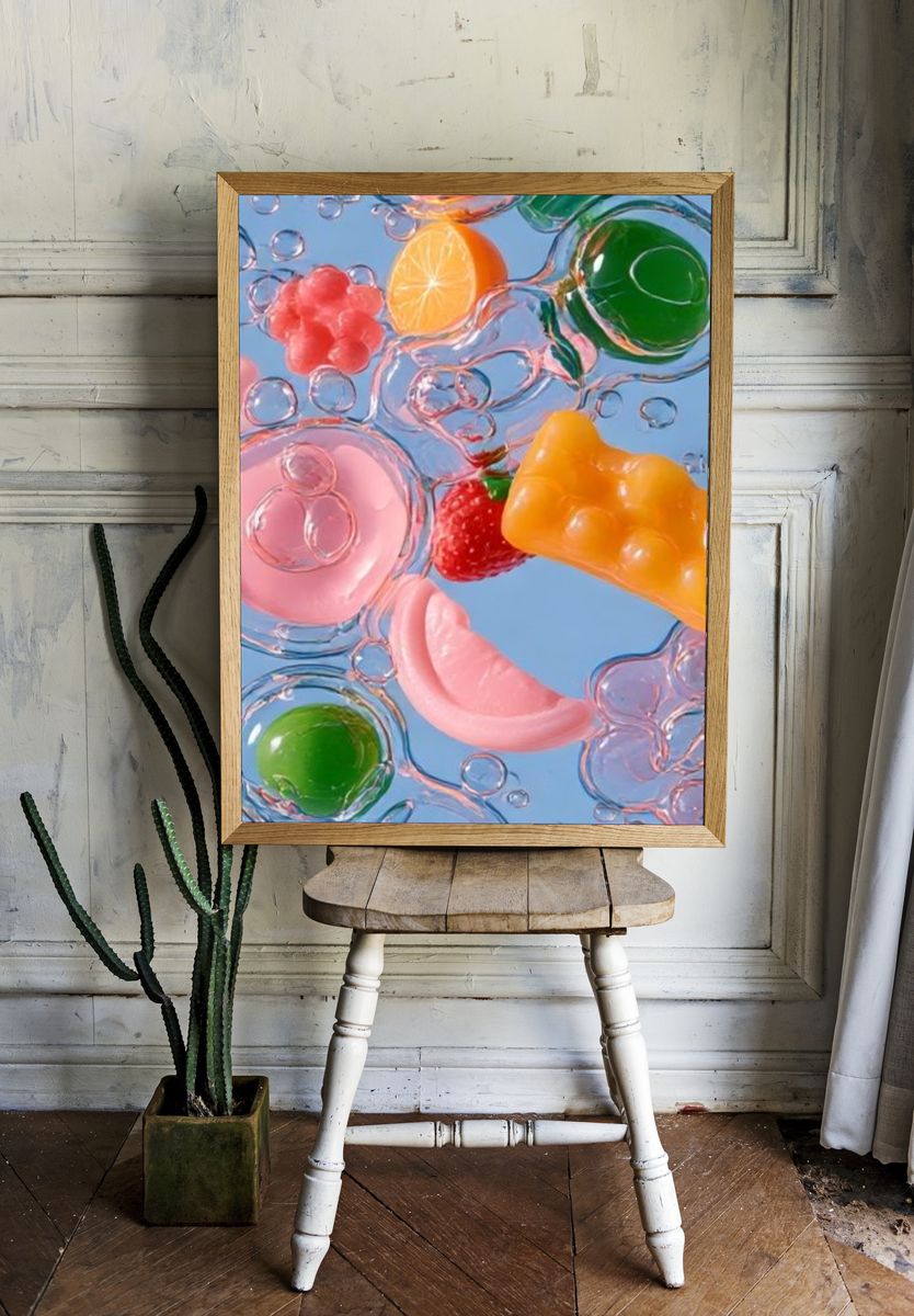 Candy Bubble Abstract Poster. — room view 1