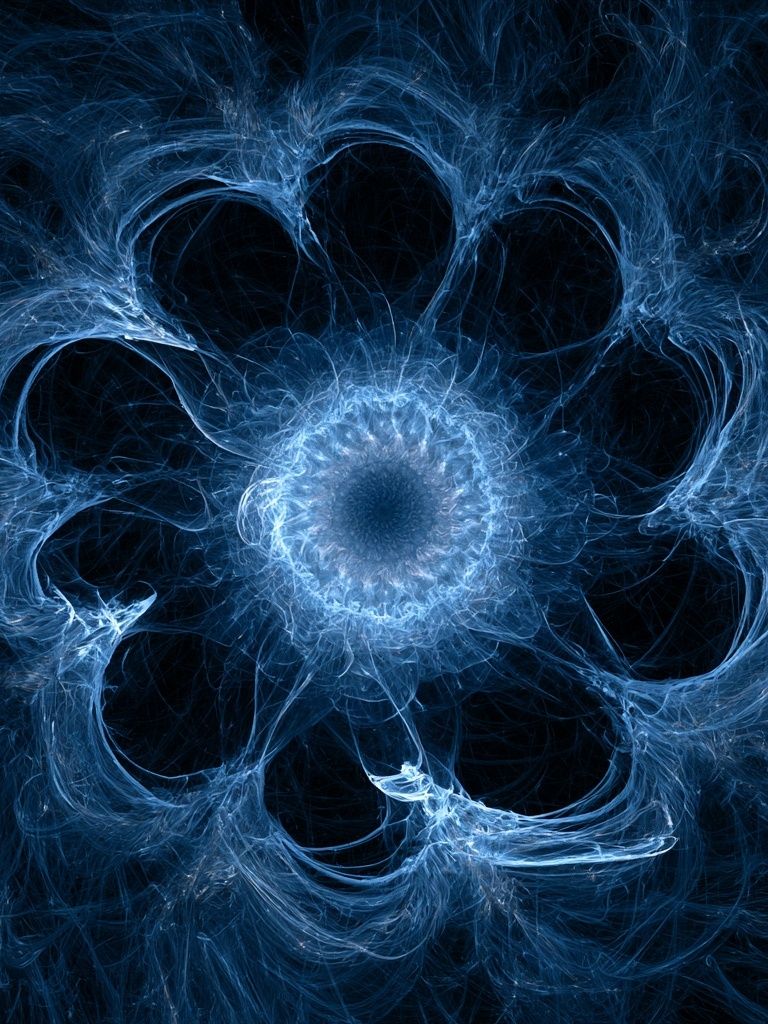 Blue Fractal Bloom Abstract Poster. poster — abstract art