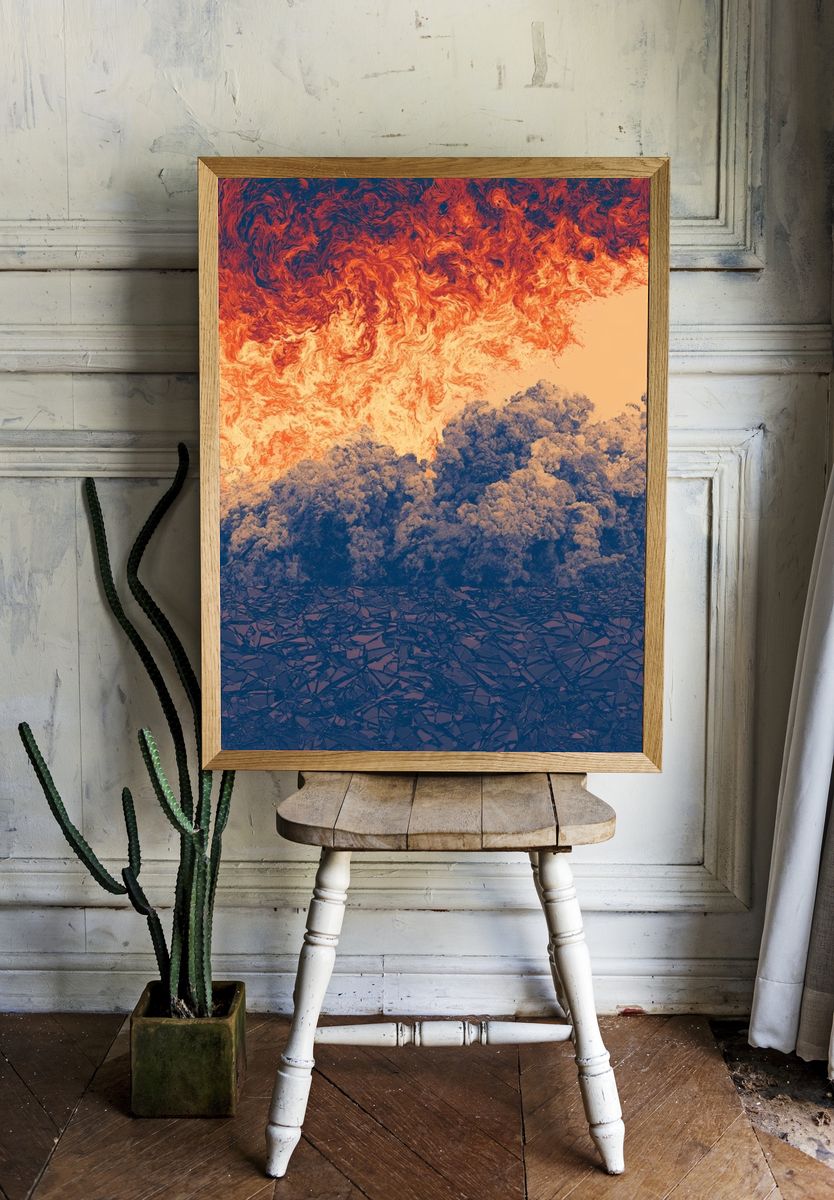 Molten Sky Abstract Print. — room view 1