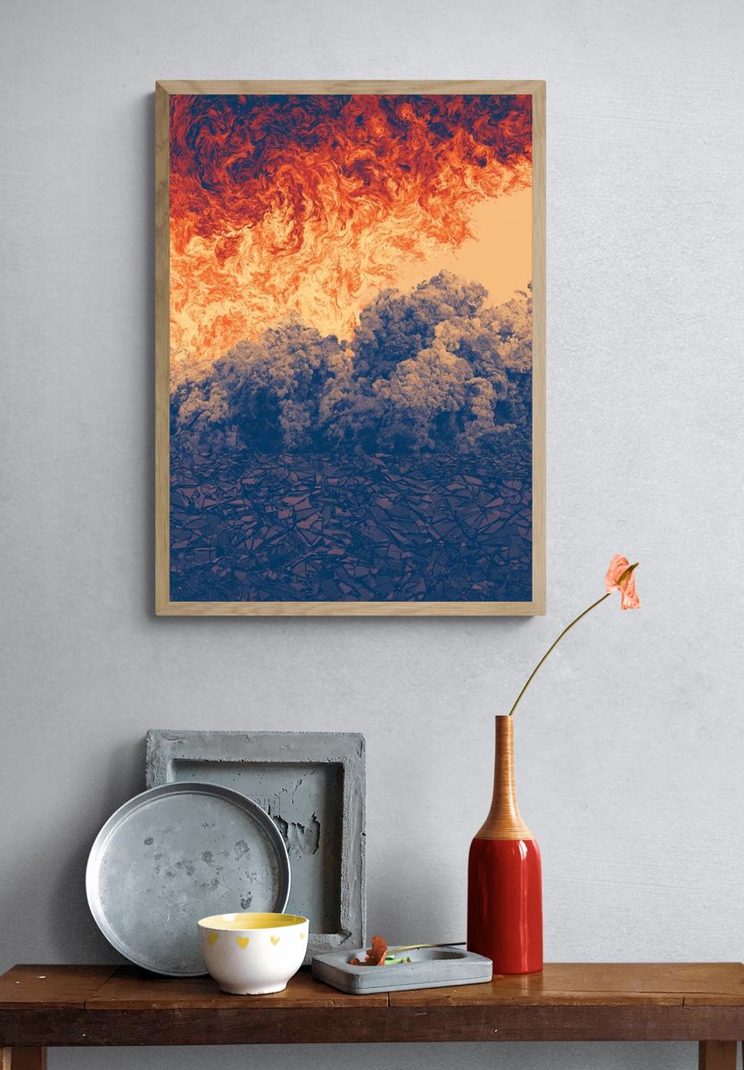 Molten Sky Abstract Print. — room view 3