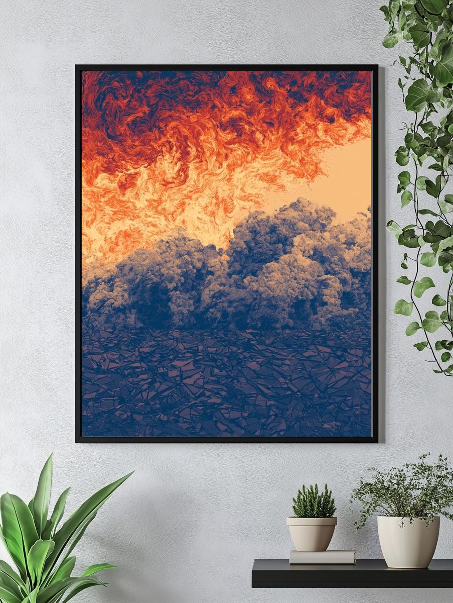 Molten Sky Abstract Print. — room view 4