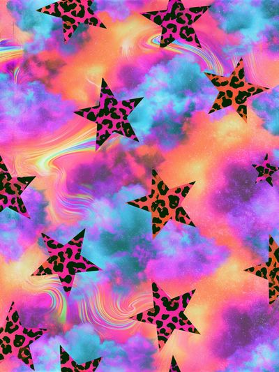 Neon Star Cloud Abstract Poster.