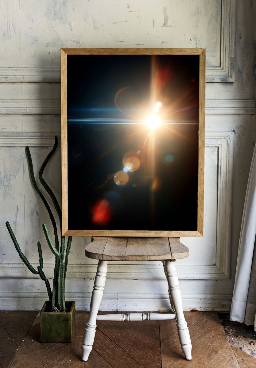 Solar Lens Flare Abstract Print. — room view 1