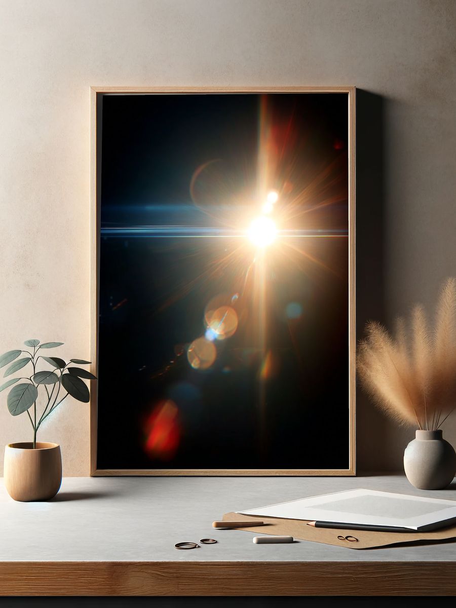 Solar Lens Flare Abstract Print. — room view 2