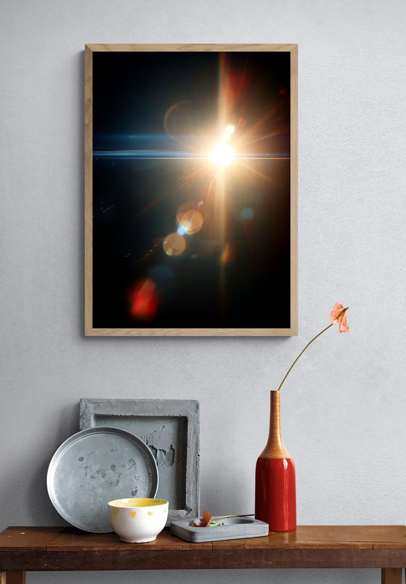 Solar Lens Flare Abstract Print. — room view 3