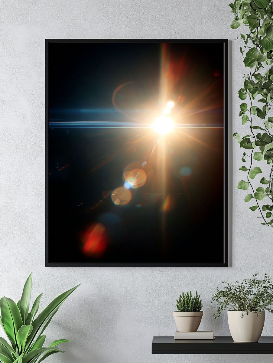 Solar Lens Flare Abstract Print. — room view 4
