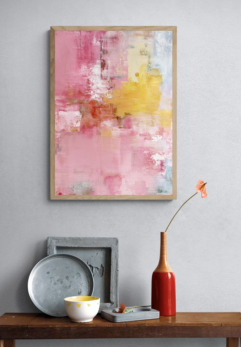 Blush Pastel Abstract Poster. — room view 3
