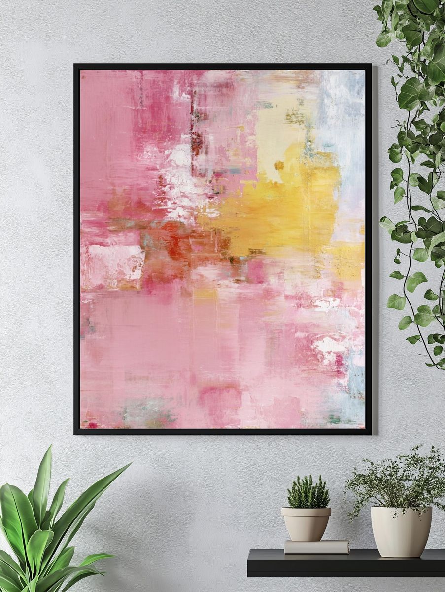 Blush Pastel Abstract Poster. — room view 4