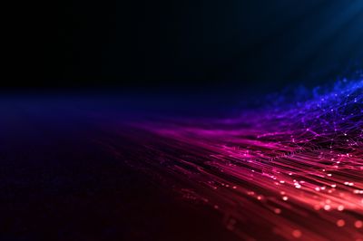 Neon Data Wave Abstract Poster. poster