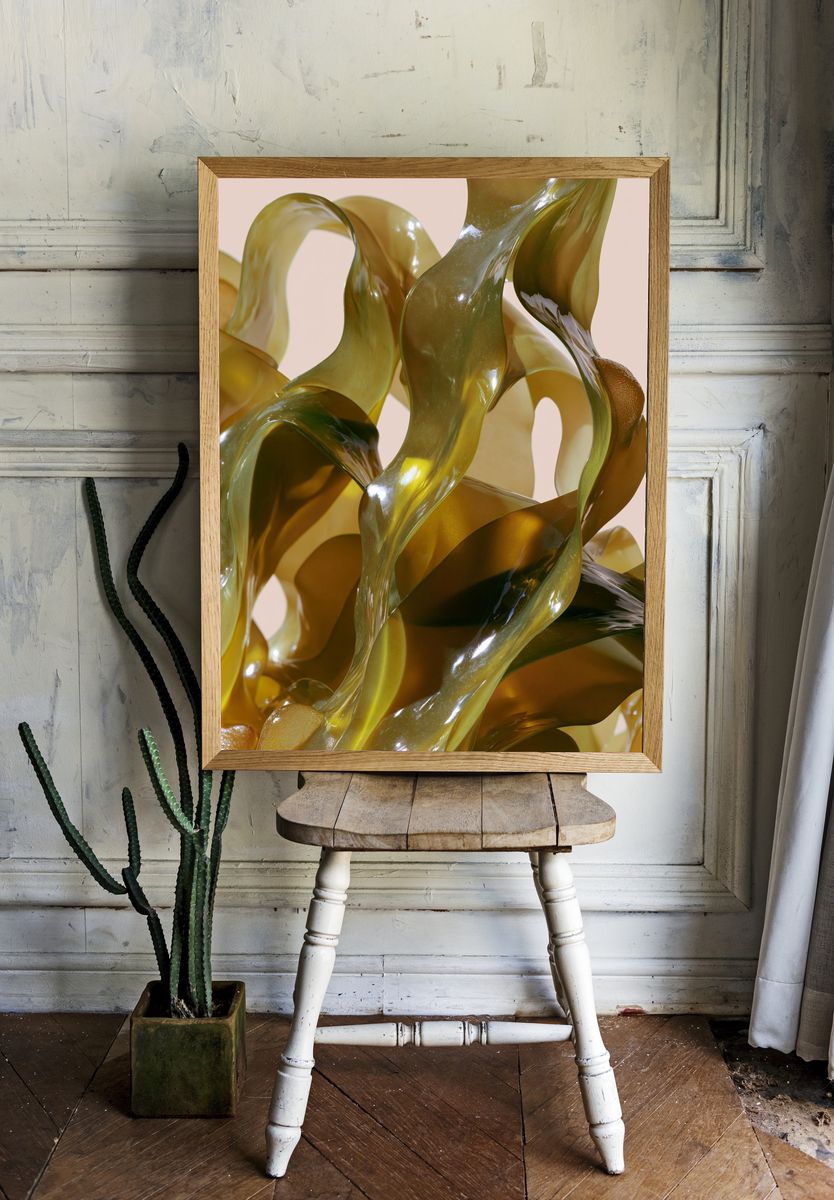 Golden Glass Abstract Poster. room preview