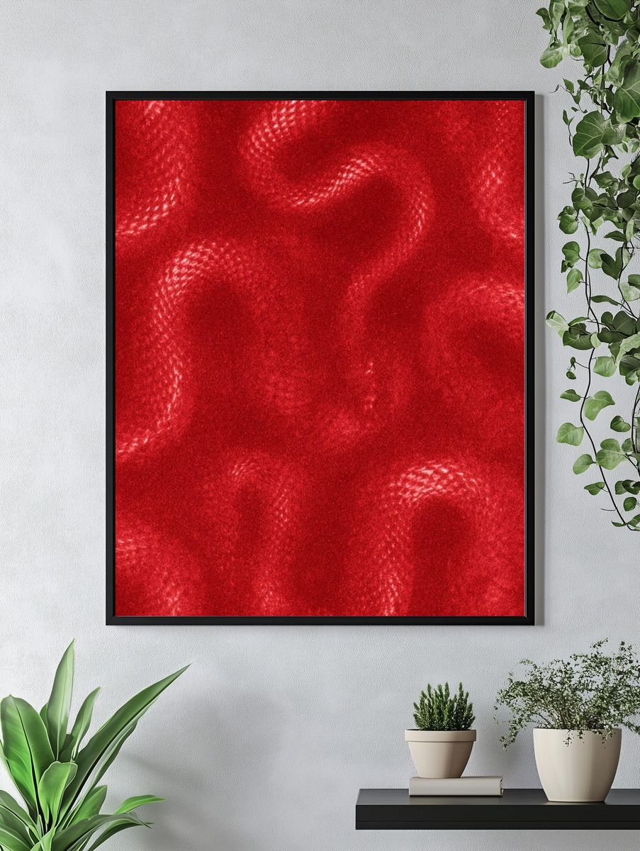 Crimson Velvet Texture Poster. — room view 4