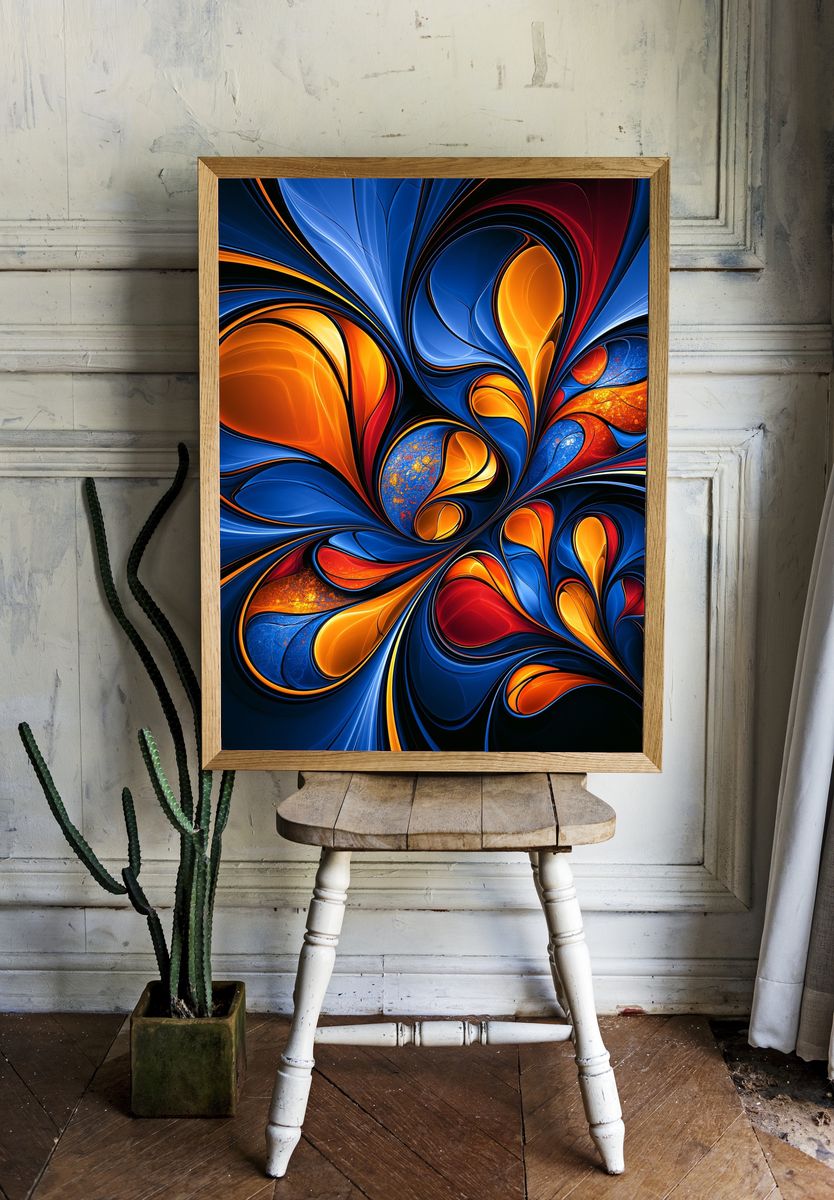 Electric Flow Abstract Poster. room preview
