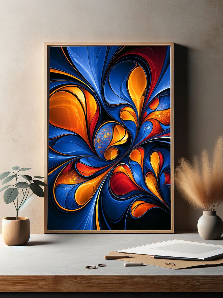 Electric Flow Abstract Poster. — room view 2