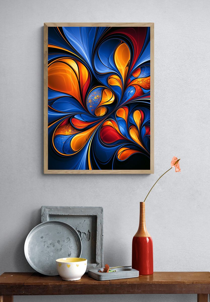 Electric Flow Abstract Poster. — room view 3