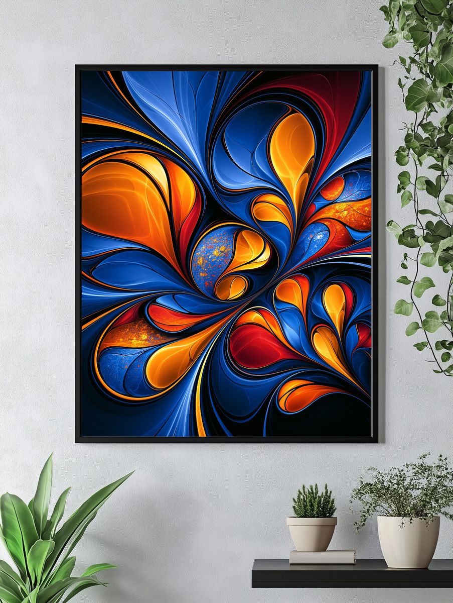 Electric Flow Abstract Poster. — room view 4