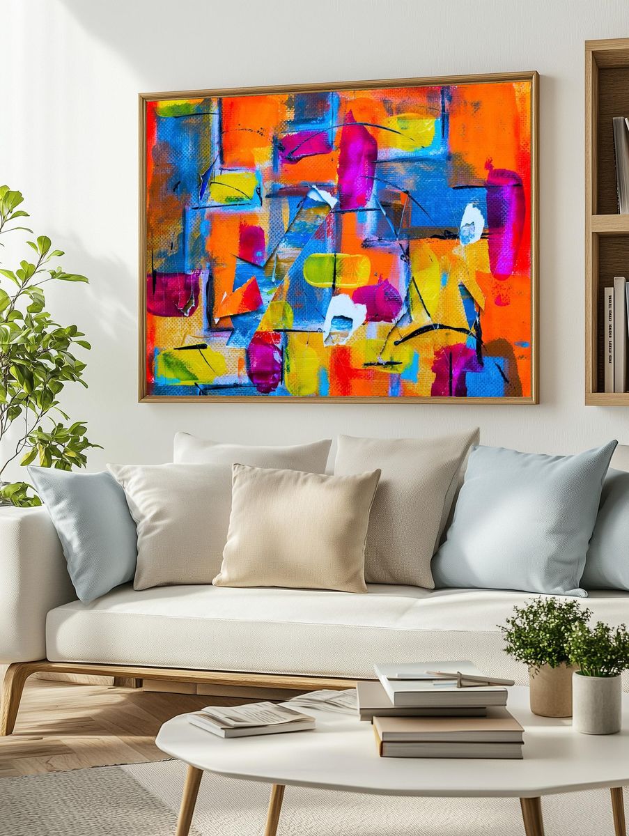 Free colorful abstract painting image. — room view 2