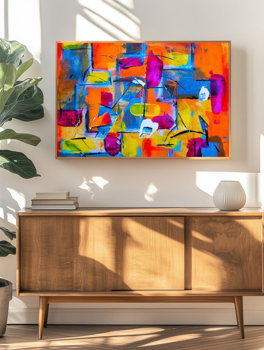 Free colorful abstract painting image. — room view 3
