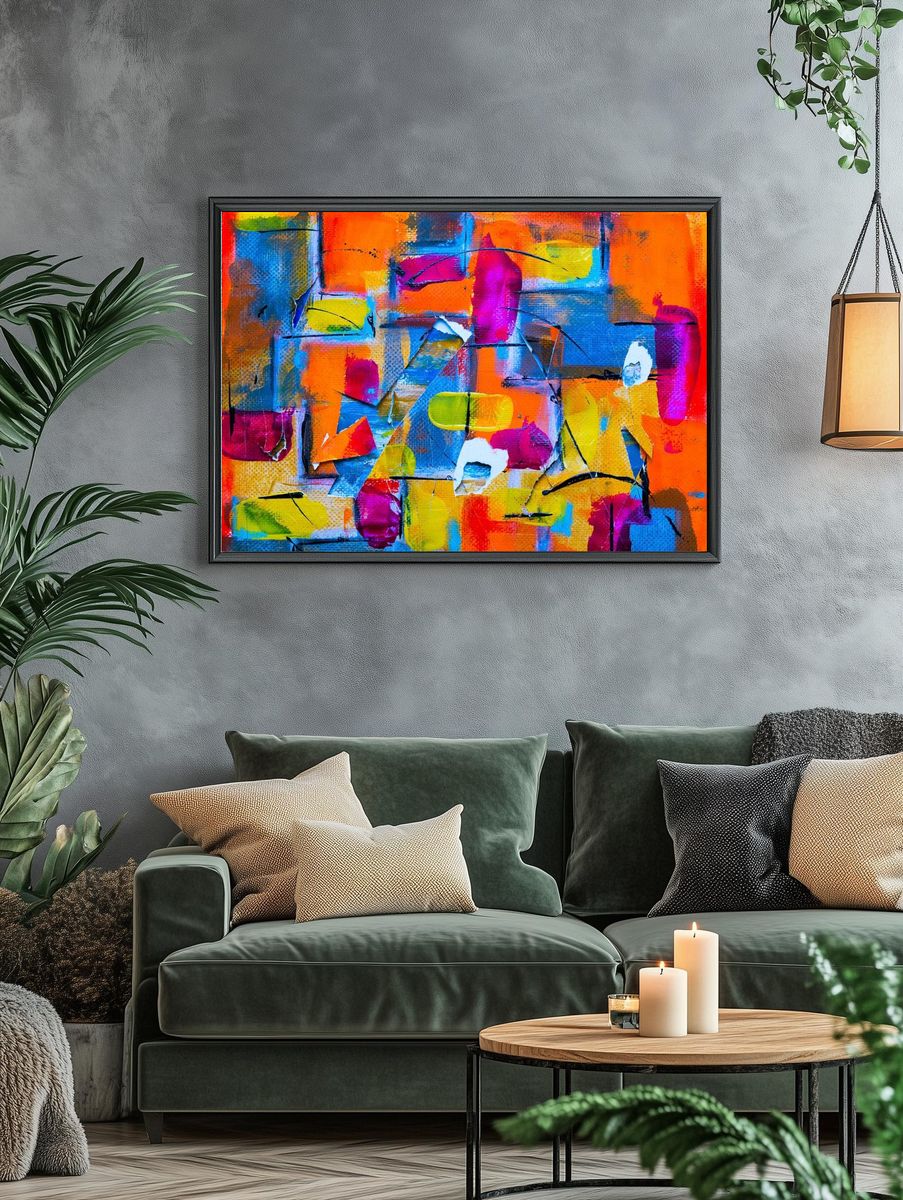 Free colorful abstract painting image. — room view 4