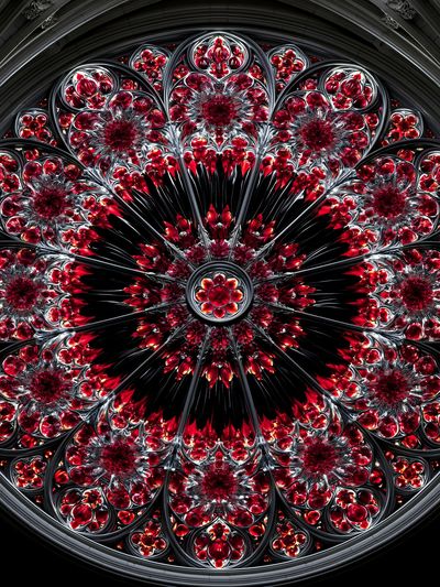 Crimson Rose Mandala Abstract Poster. poster