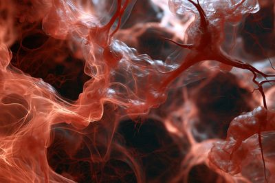 Crimson Smoke Abstract Poster.