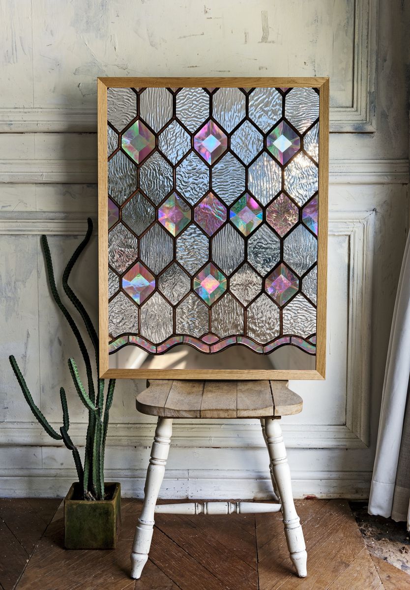Iridescent Stained Glass Pattern Poster. room preview