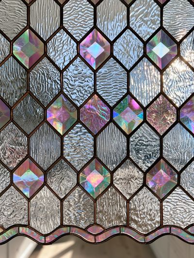 Iridescent Stained Glass Pattern Poster.