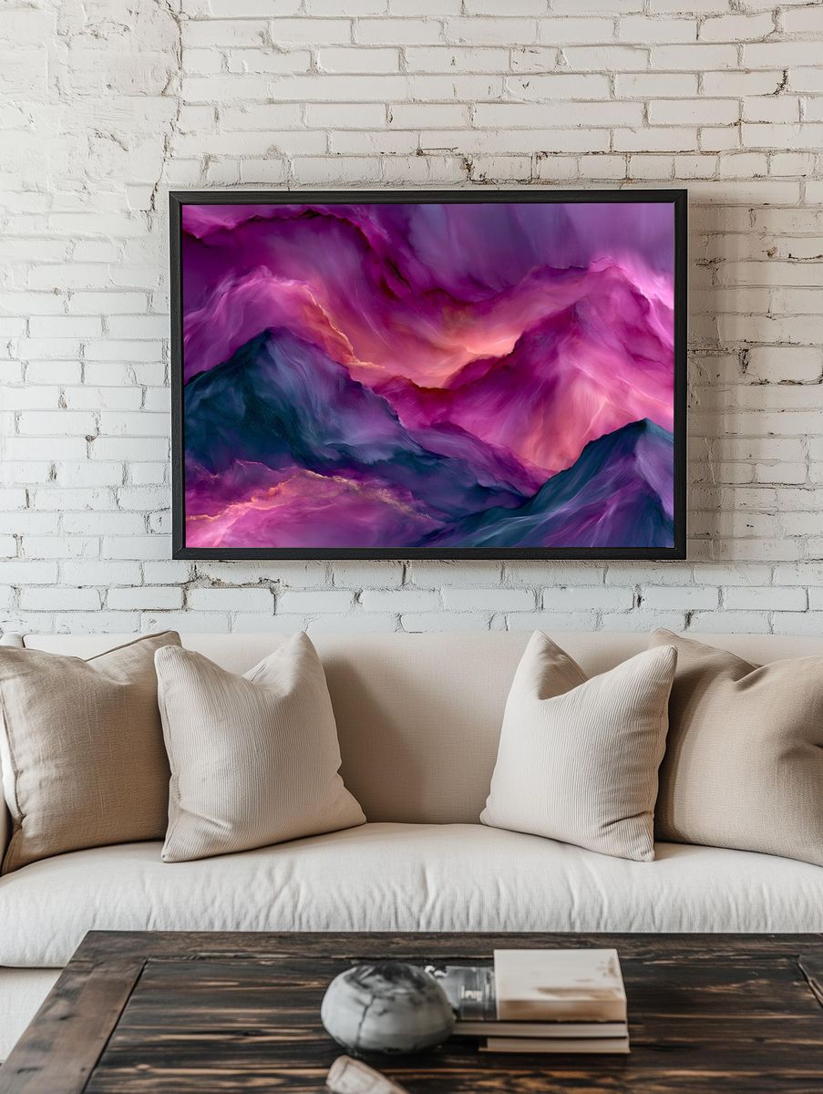 Dreamscape Mountains Abstract Print. — room view 1