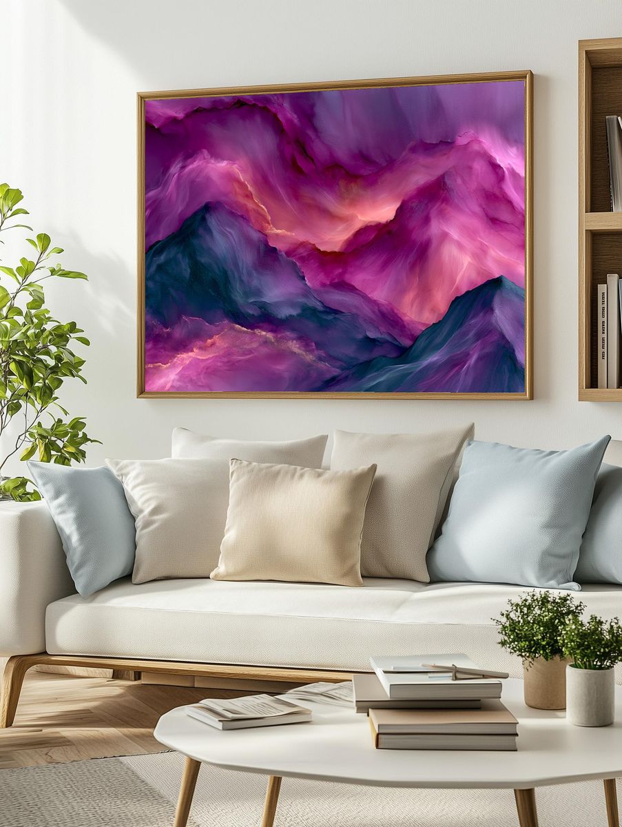 Dreamscape Mountains Abstract Print. — room view 2