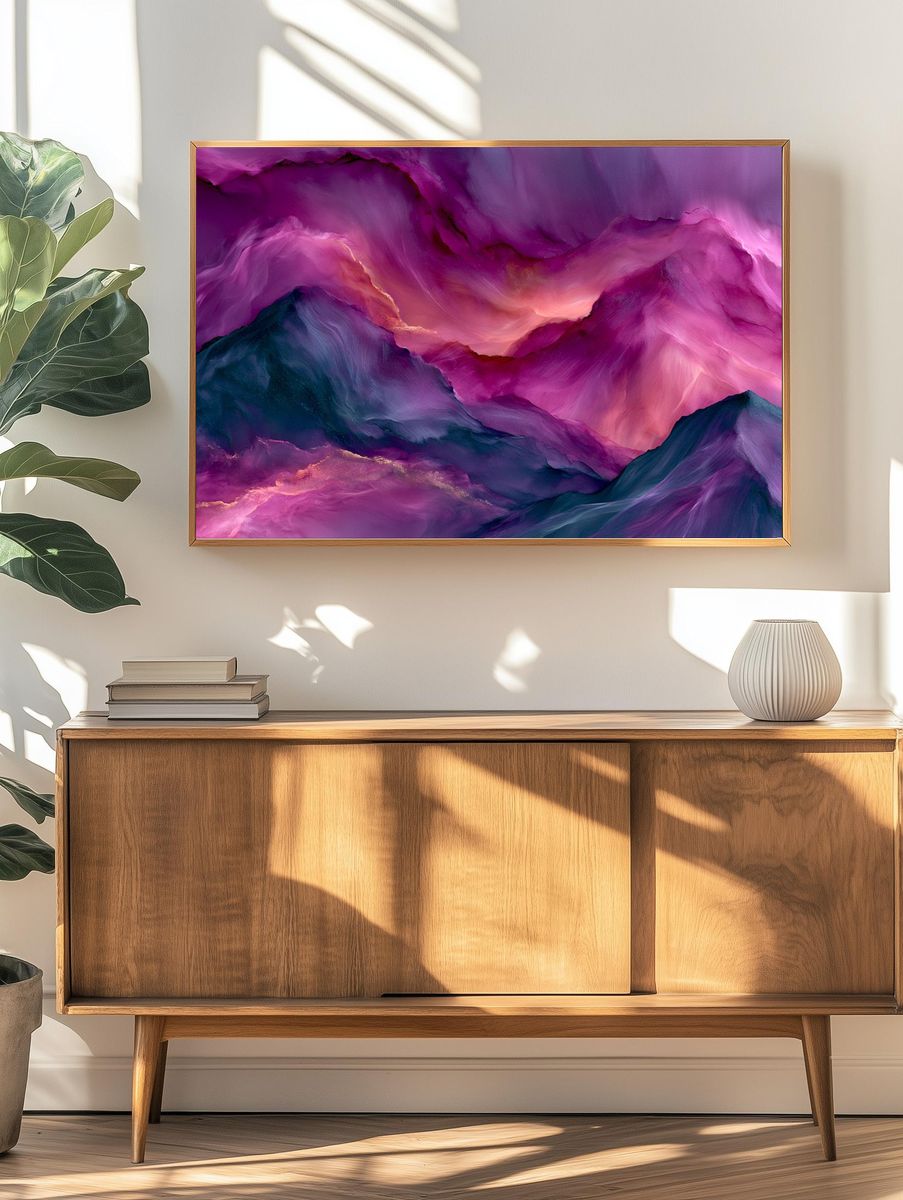 Dreamscape Mountains Abstract Print. — room view 3