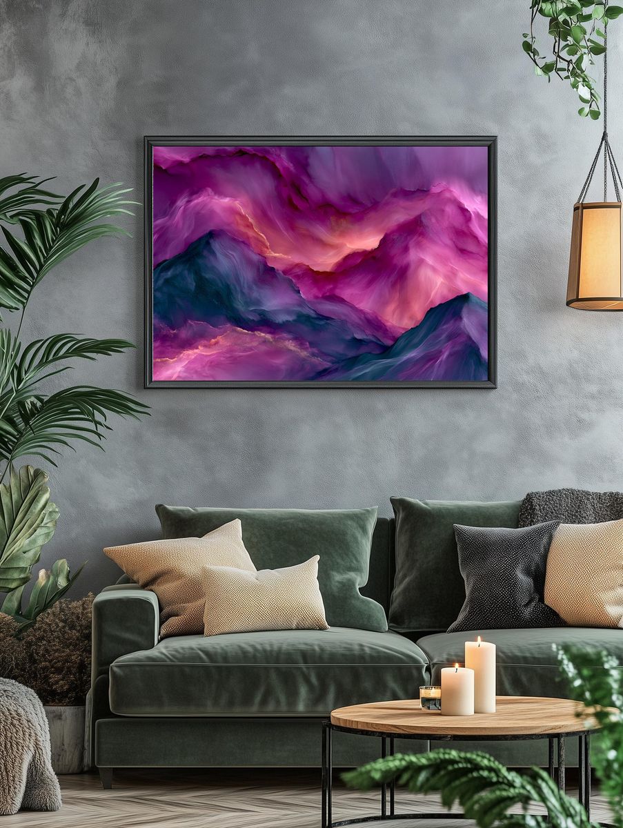 Dreamscape Mountains Abstract Print. — room view 4