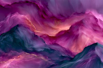 Dreamscape Mountains Abstract Print. poster