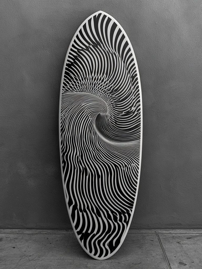 Monochrome Spiral Optical Art Poster. poster detail