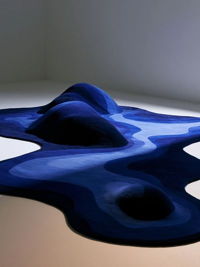 Blue Topographic Abstract Poster.