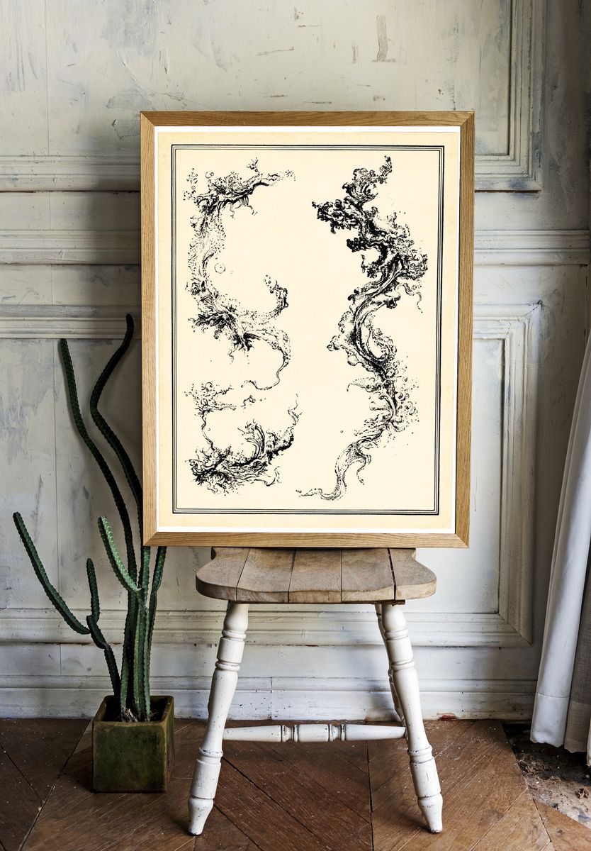 Ink Swirl Frame Poster. room preview