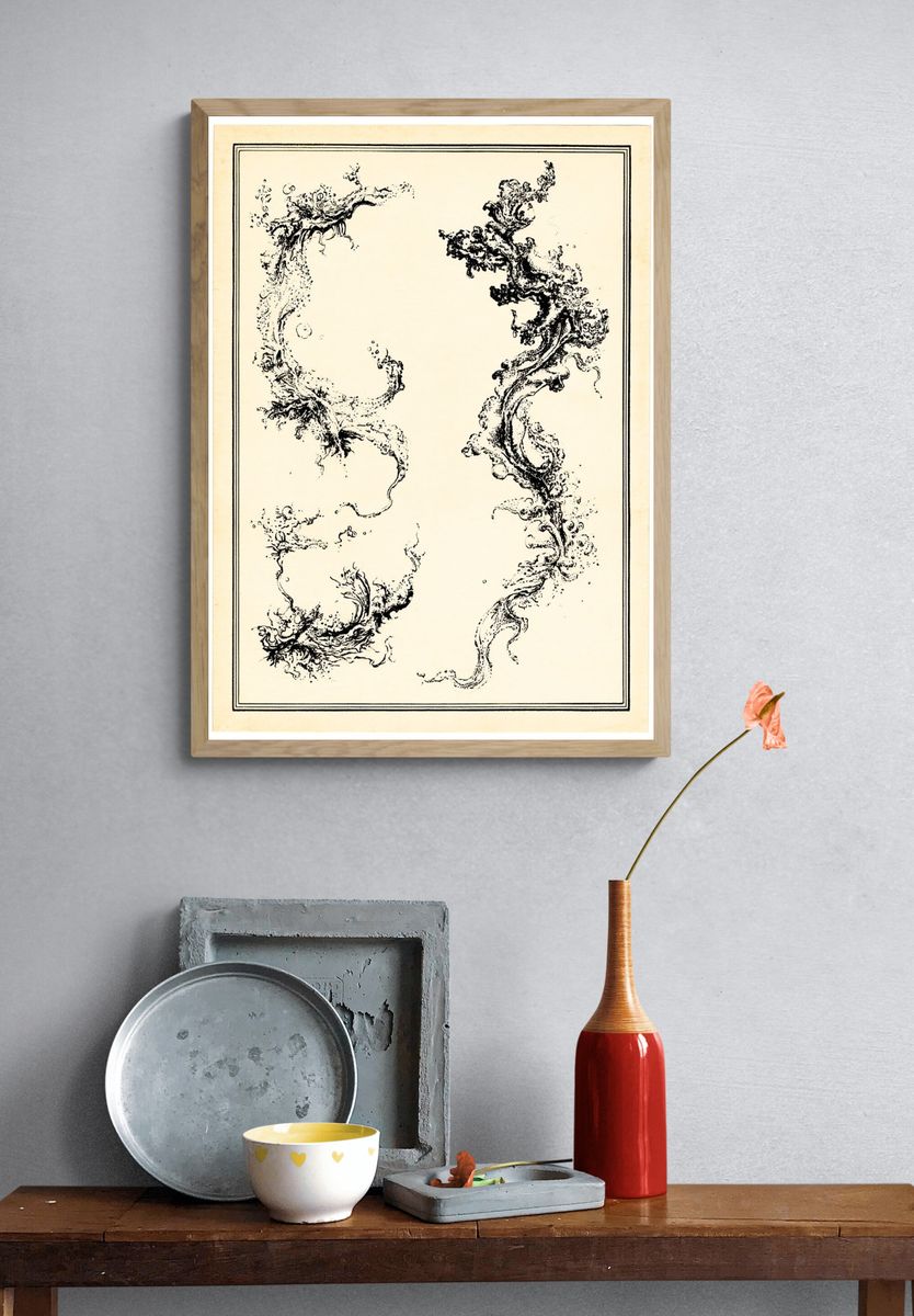 Ink Swirl Frame Poster. — room view 3