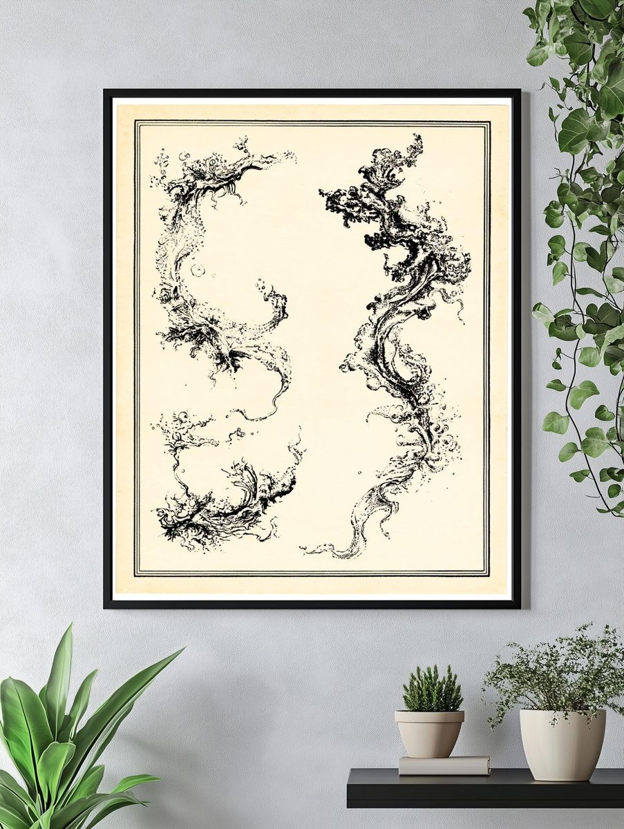 Ink Swirl Frame Poster. — room view 4