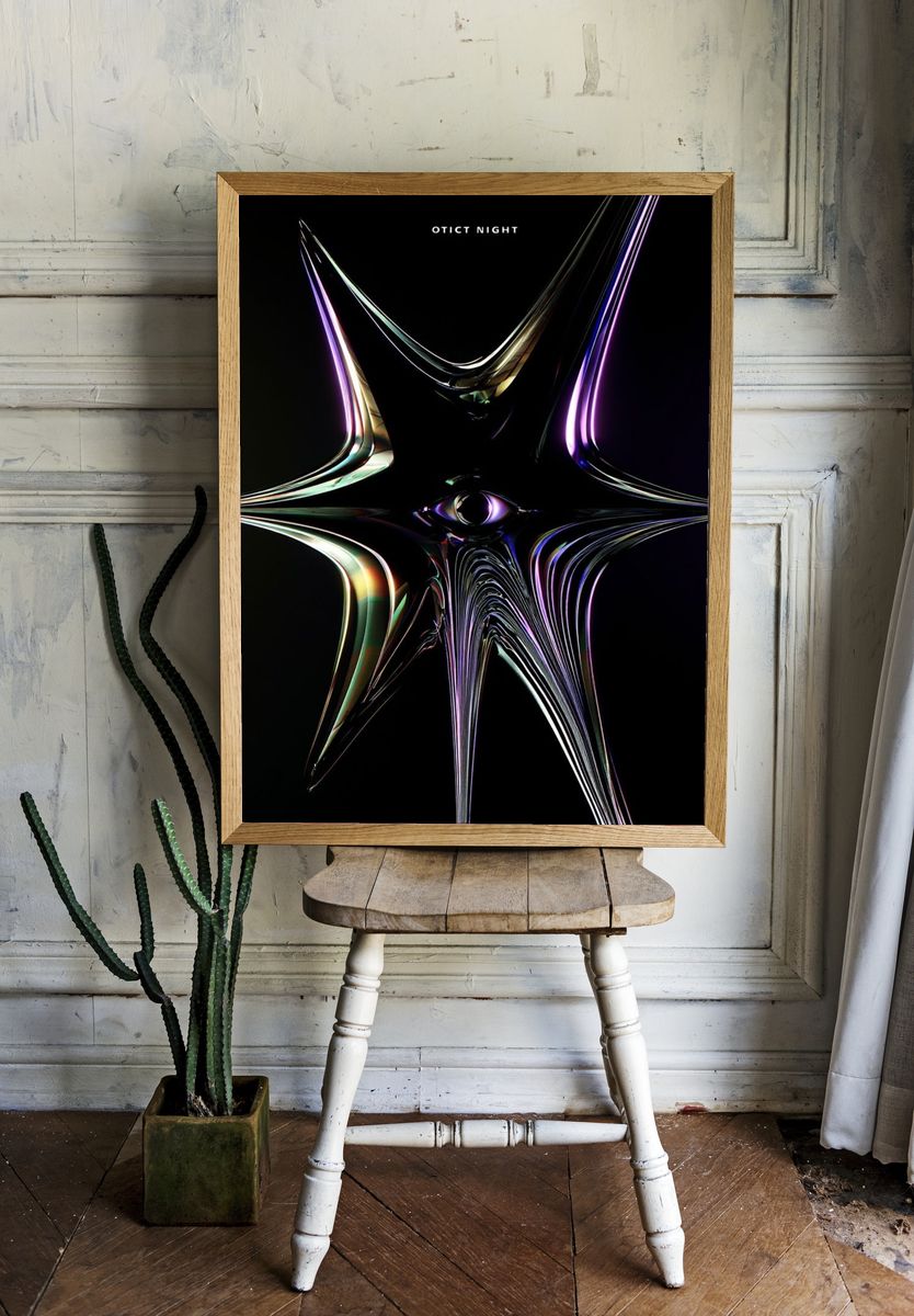 Optic Night Abstract Poster. room preview