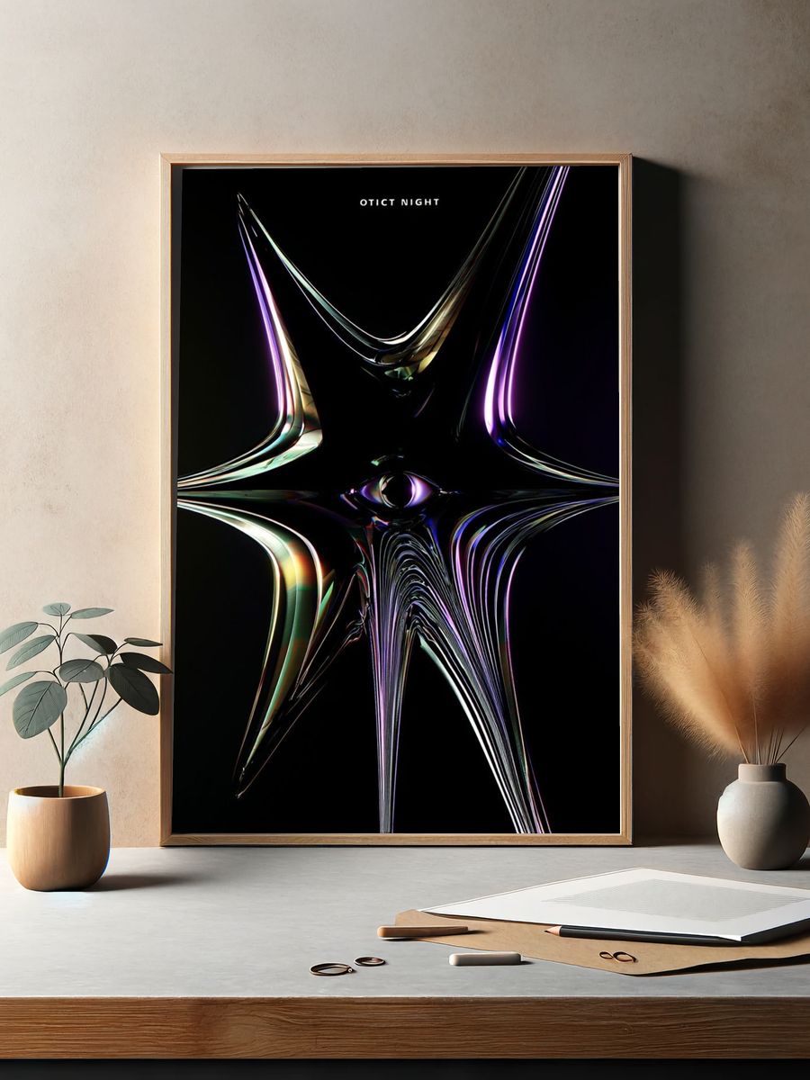 Optic Night Abstract Poster. — room view 2