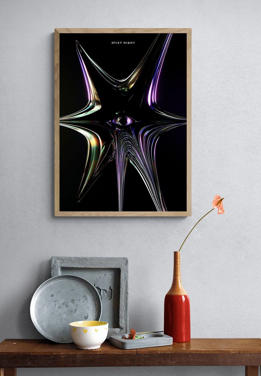 Optic Night Abstract Poster. — room view 3