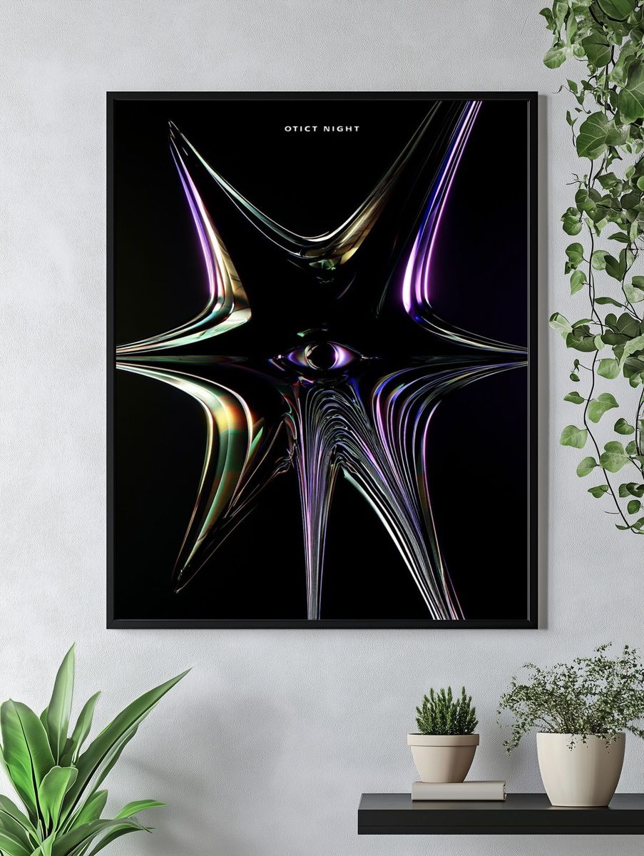 Optic Night Abstract Poster. — room view 4