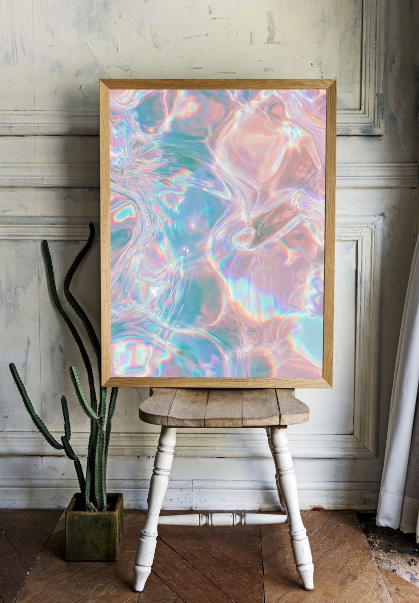 Iridescent Pastel Abstract Poster. room preview