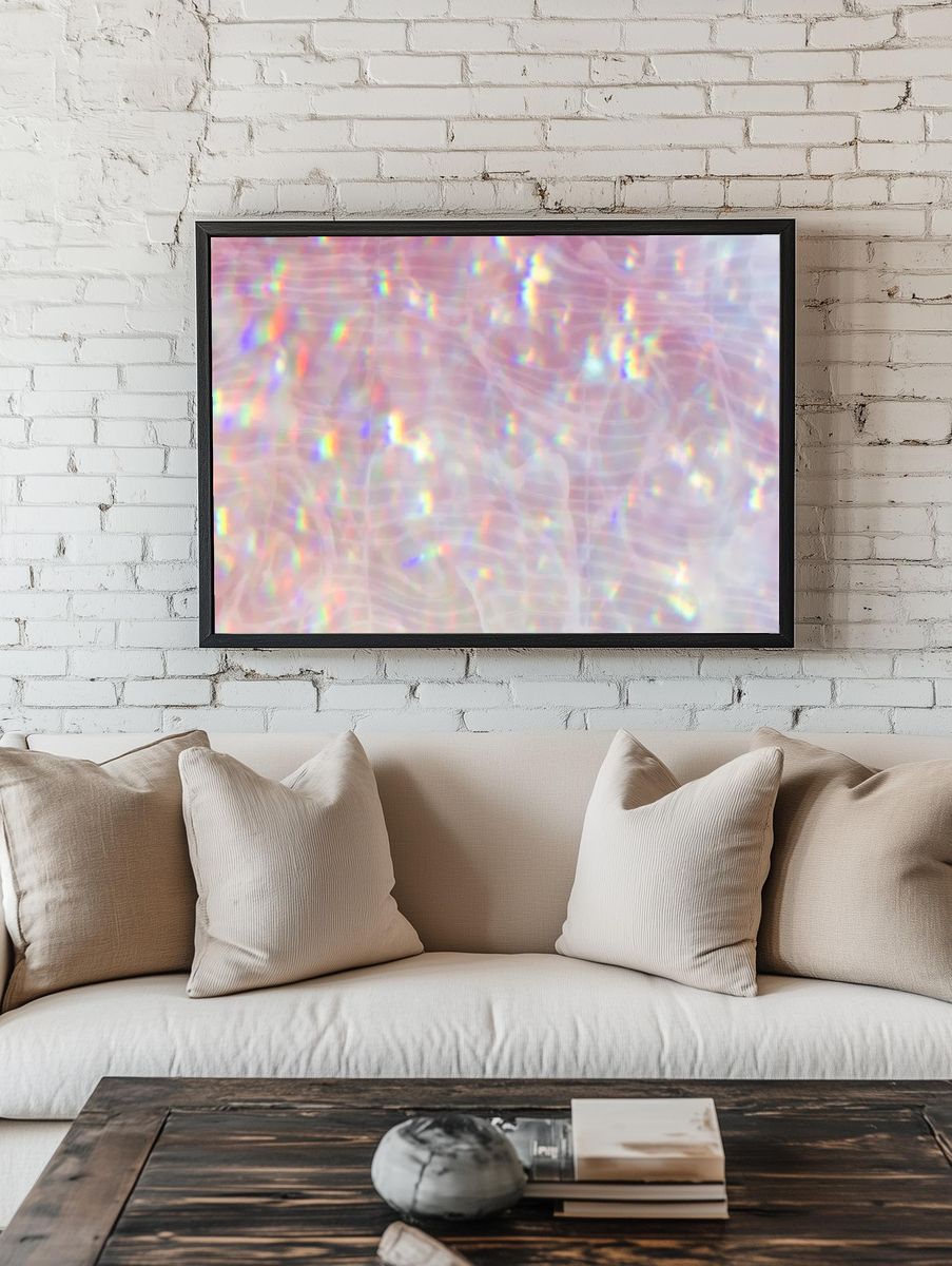 Sparkly pink holographic textured background room preview