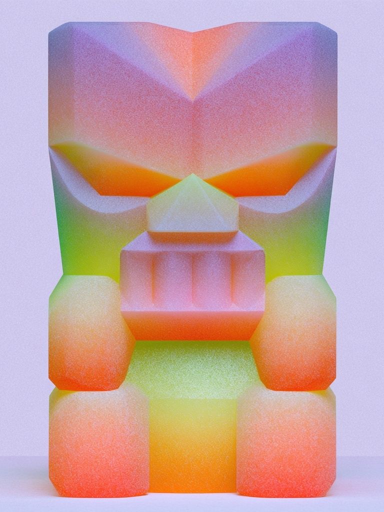 Neon Geometric Face Abstract Poster. poster — abstract art