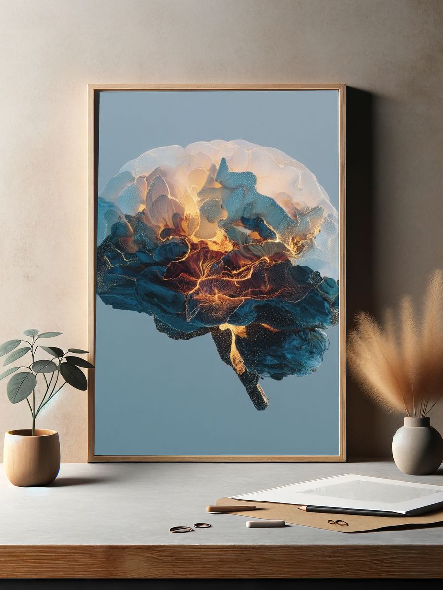 Abstract Brain Glow Poster. — room view 2
