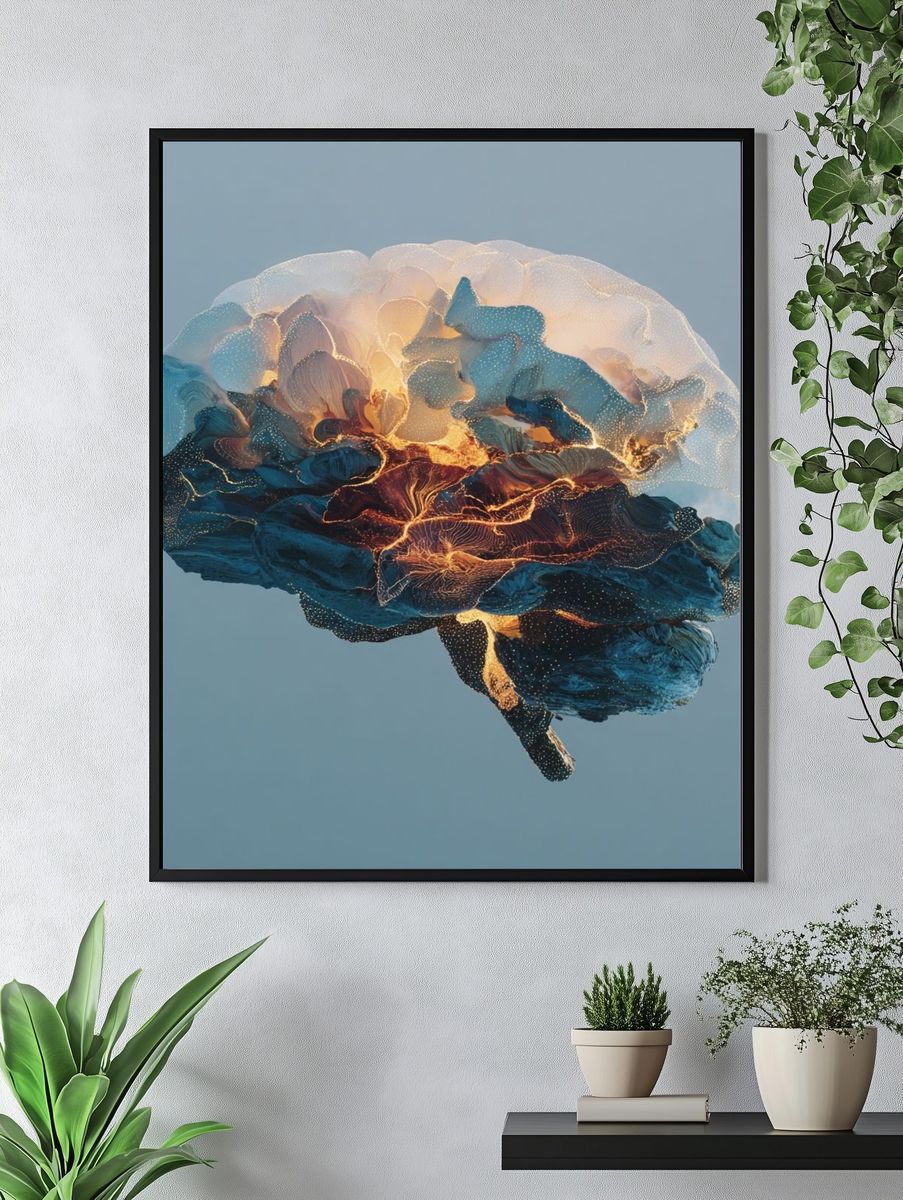 Abstract Brain Glow Poster. — room view 4