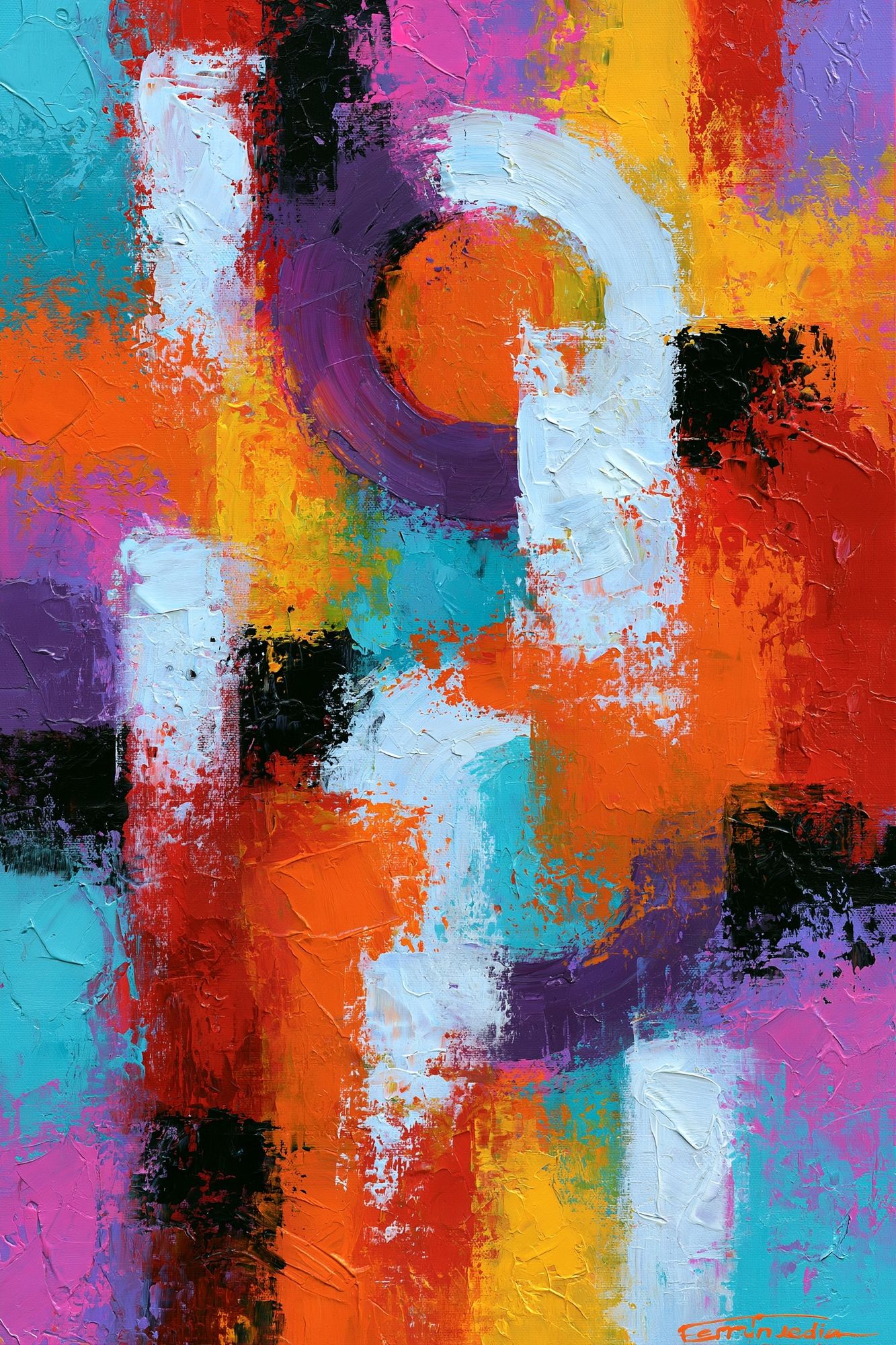 Vibrant Circular Abstract Poster. poster detail